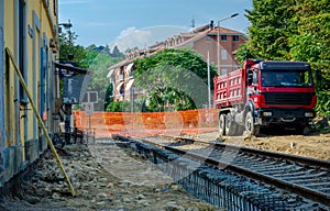 Railway construction yard