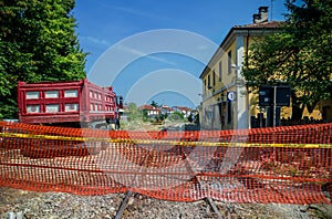 Railway construction yard