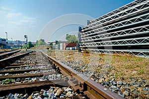 Railway construction yard