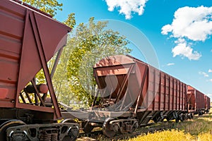 Railway containers with bulk materials