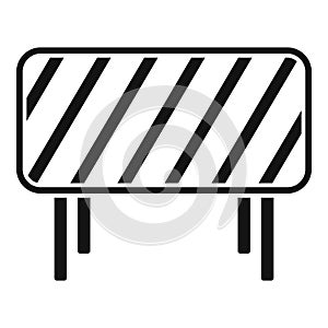 Railway crossing barrier board icon simple vector. Closed pass