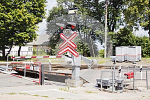 The railway crossing is closed.