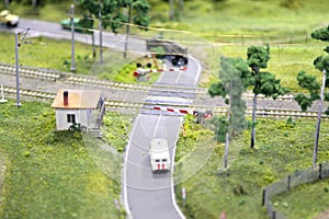 Railway crossing miniature