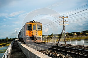 Railway crossing Pasak Chonlasit Dam, Lopburi, Thailand