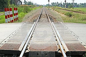 Railway crossing on road