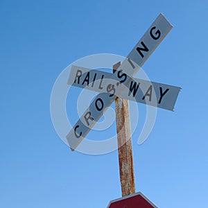 Railway crossing sign