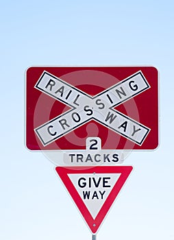 Railway crossing sign