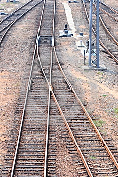 Railway crossway tracks