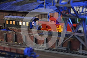 Railway depot and coal depot to supply the locomotives on the model HO scale