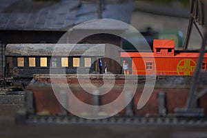 Railway depot and coal depot to supply the locomotives on the model HO scale