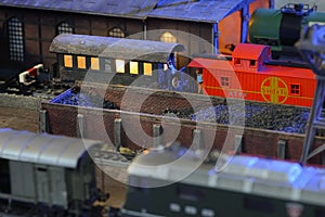 Railway depot and coal depot to supply the locomotives on the model HO scale