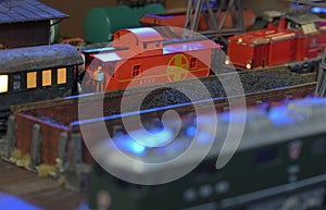 Railway depot and coal depot to supply the locomotives on the model HO scale