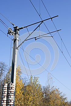 Railway electrified pole photo