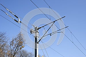 Railway electrified pole photo