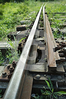 Railway equipment. Turnout mechanism on railway tracks