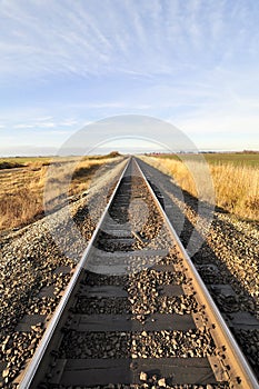 Railway extending to the horizon