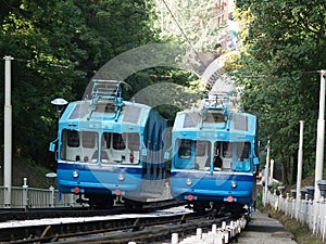 Railway funicular in Kiev, Ukraine