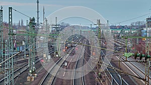 Railway in Hannover, Germany. Timelapse