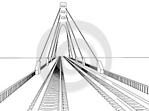 Railway illustration on white