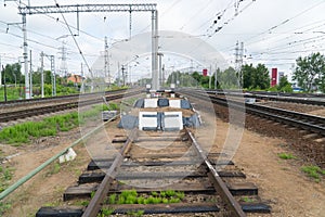 Railway impasse. The end of the railway track.