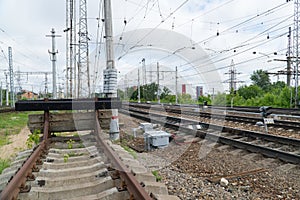 Railway impasse. The end of the railway track.