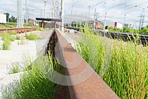 Railway impasse. The end of the railway track.