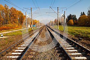 Railway infrastructure in autumn