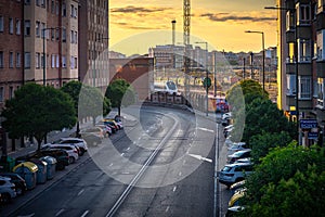 railway buildings with tracks and platforms