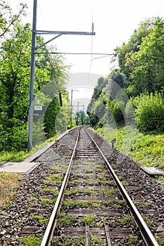 Railway in Interlaken, Switzerland.