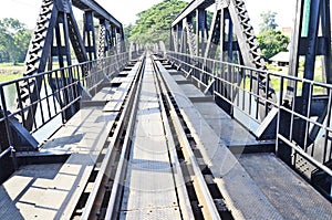 Railway on the iron bridge