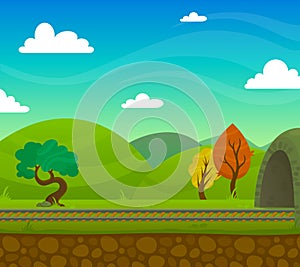 Railway Landscape Illustration