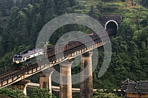 Railway landscape ,southwest mountain area,China