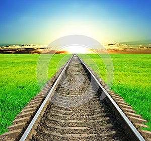 Railway leaving far