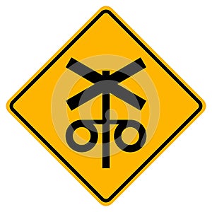 Railway Level Crossing Flashing Signal Ahead Symbol Sign, Vector Illustration, Isolated On White Background Label .EPS10