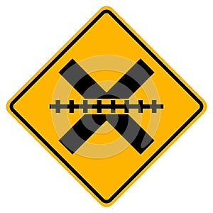 Railway Level Crossing Warning Symbol Sign,Vector Illustration, Isolate On White Background Label. EPS10