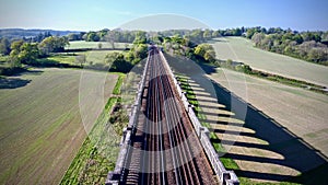 Railway line over viaduct