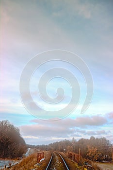 Railway line passing through the sky