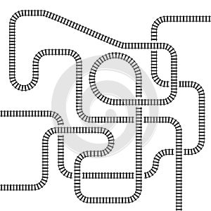 Railway line track isolated vector illustration
