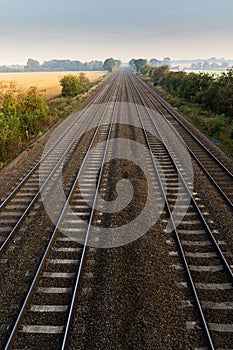 Railway lines disappearing in to distance