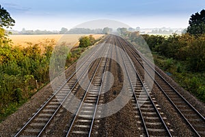 Railway lines disappearing in to distance