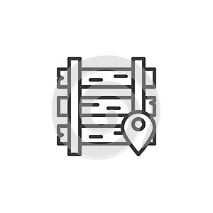 Railway location outline icon