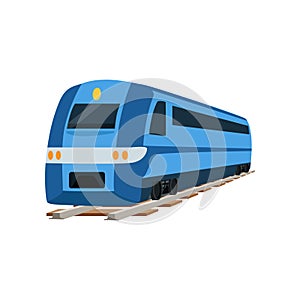 Railway locomotive train or passenger car vector Illustration