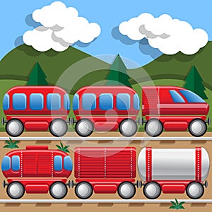 Railway locomotives and wagons.