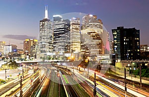 Railway in Melbourne at night