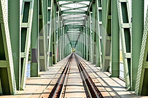 Railway metal bridge tunnel