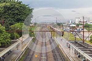 Rails of Mooca Train Station - SÃÂ£o Paulo, Brazil photo