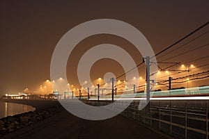 Railway at night