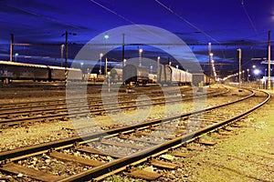 Railway at night