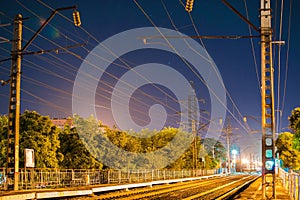 Railway at night