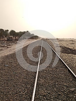Railway oasis desert